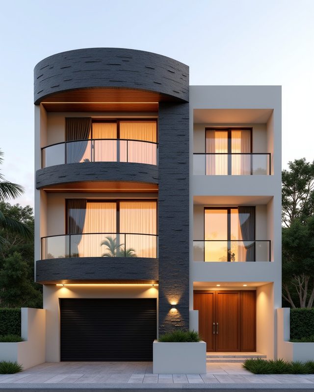 Flexible Stone Modern — Stilt+3 front elevation design