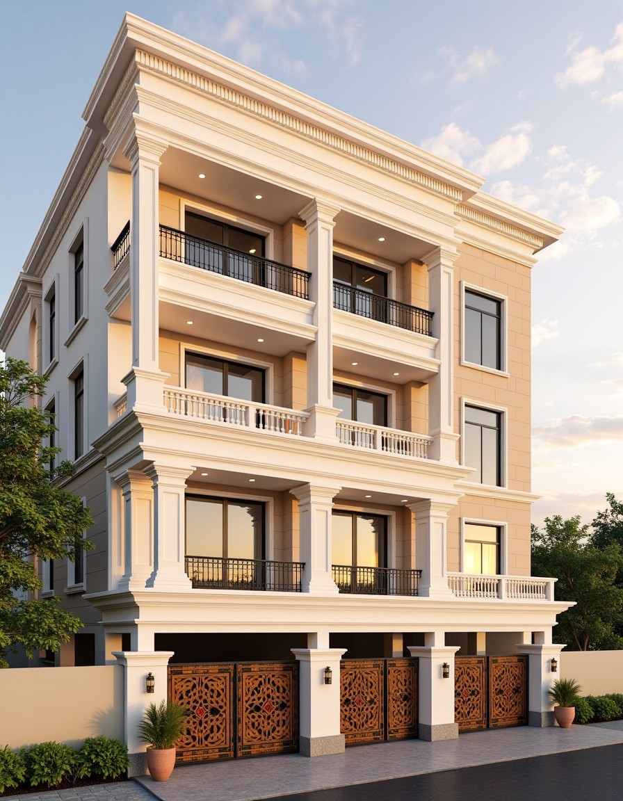 Grand Heritage Kothi — Stilt+4 front elevation design