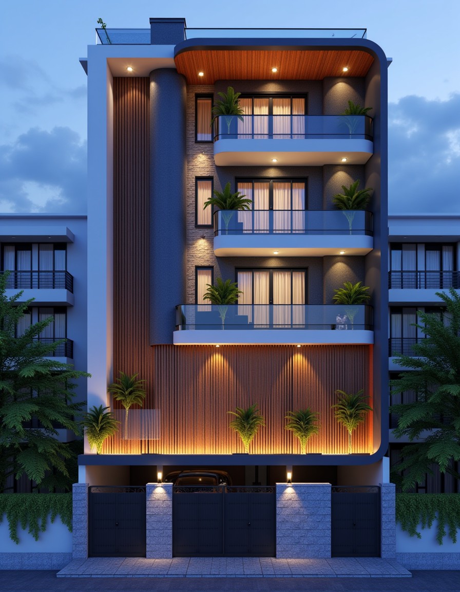 Modern Indian Luxury — Stilt+2 front elevation design